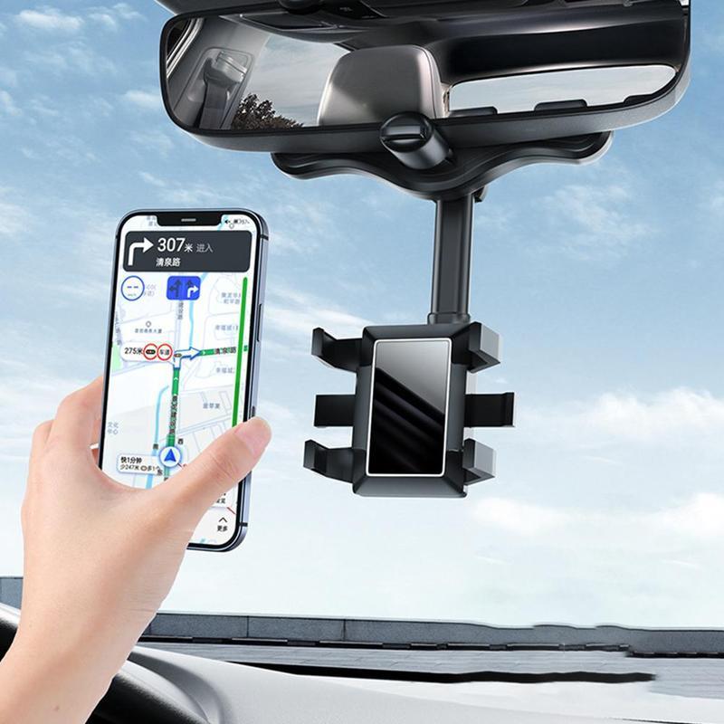 Multifunctional 360 Rear View Mirror Phone Holder