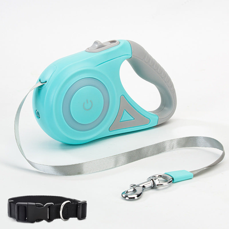 Leash And Dog Collar Spotlight Automatic Pet Dog Cat Traction Rope