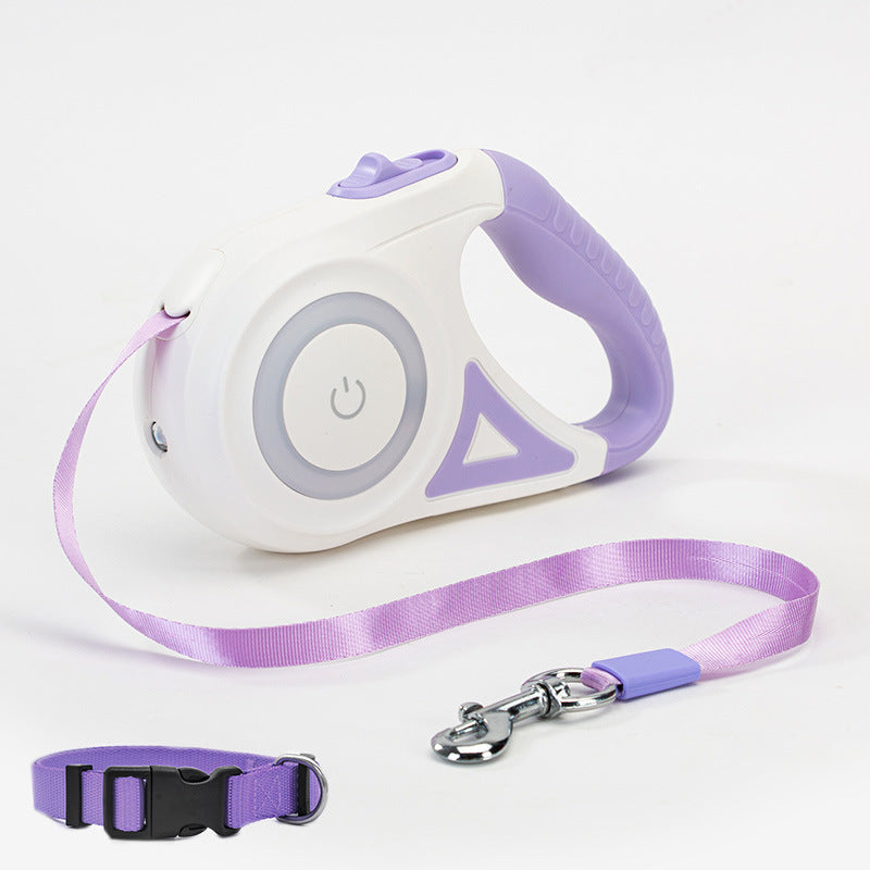 Leash And Dog Collar Spotlight Automatic Pet Dog Cat Traction Rope