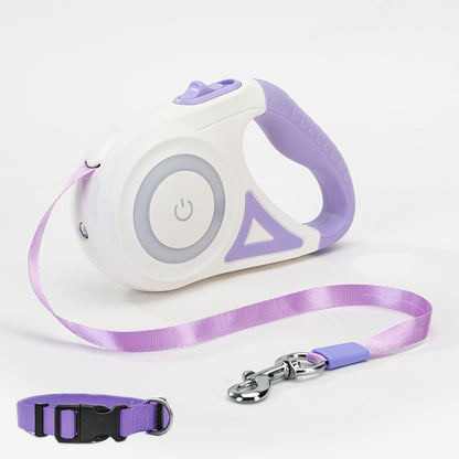 Leash And Dog Collar Spotlight Automatic Pet Dog Cat Traction Rope