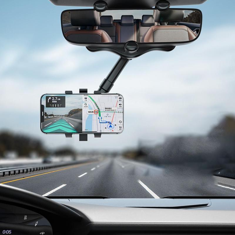 Multifunctional 360 Rear View Mirror Phone Holder