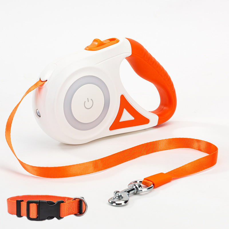 Leash And Dog Collar Spotlight Automatic Pet Dog Cat Traction Rope